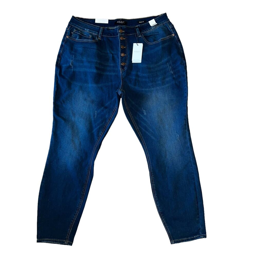 NWT Judy Blue High Rise Exposed Button Nondistressed Skinny Fit Jeans 22W Plus - Picture 9 of 9